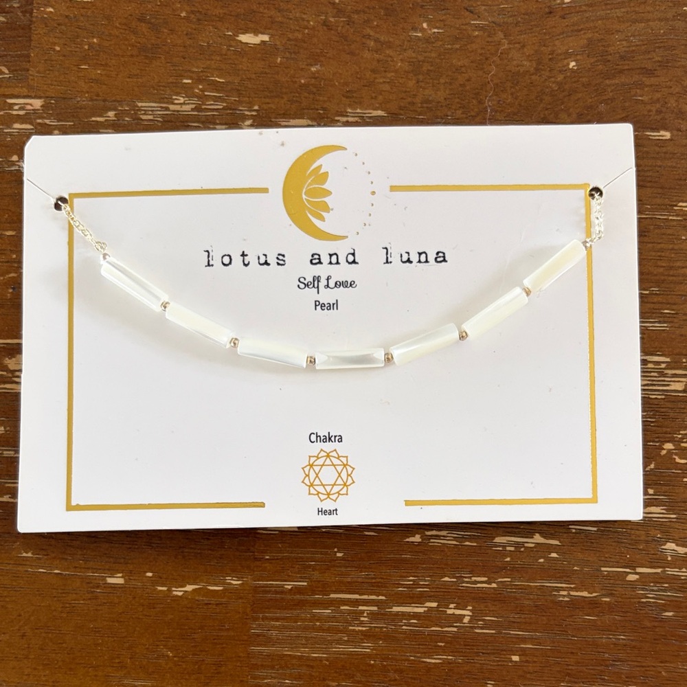 lotus and luna pearl chakra necklace